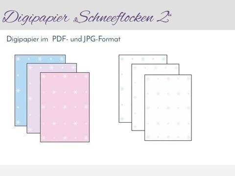 Digipapier zum Ausdrucken "Schneeflocken 2" im PDF- und JPG-Format