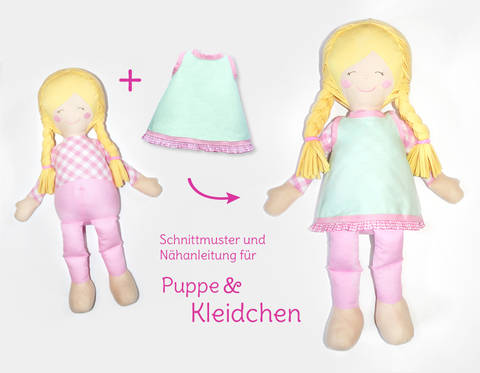 Nähanleitung und Schnittmuster Stoffpuppe "Lulu"