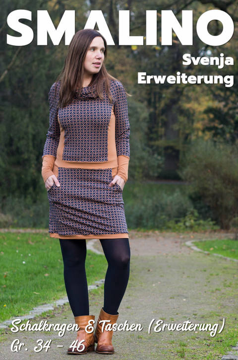 Erweiterung für Damenkleid Svenja - Gr. 34 bis 46 (Schalkragen & Taschen)