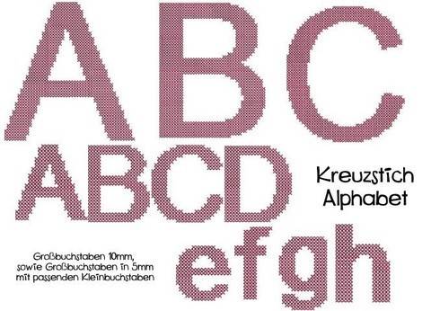Stickdatei - Kreuzstich Alphabet