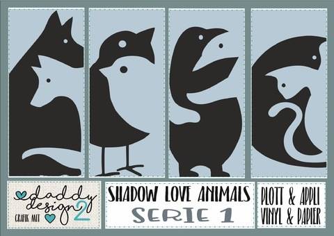 SHADOW LOVE APPLI Serie 1 Hund-Wolf Vögel Pinguine Katzen