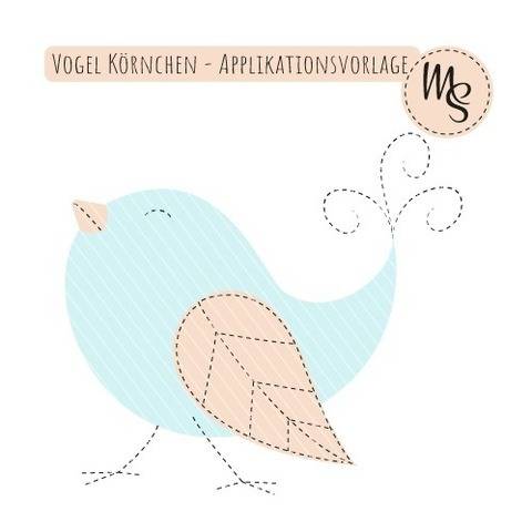 Vogel Körnchen - Applikationsvorlage