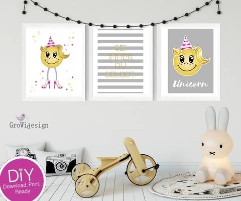 DIY Poster Einhorn Smiley