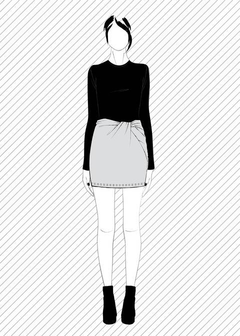 TONARE the twisted skirt - PDF sewing pattern