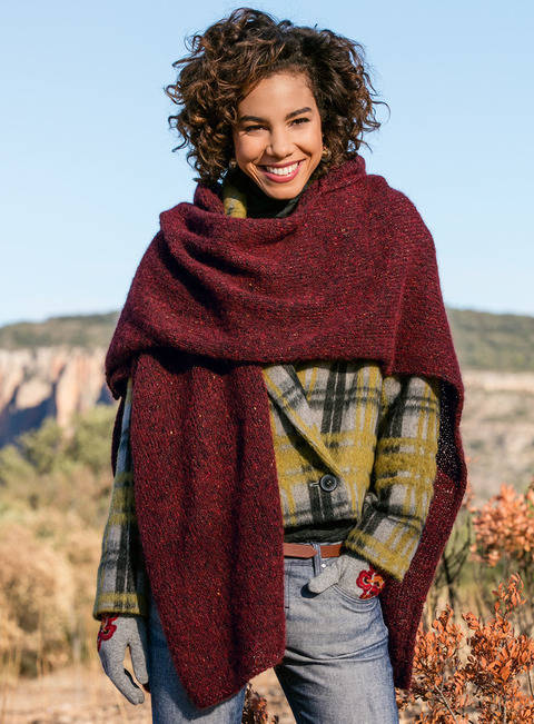 Damen-Mantel, Poncho Melena