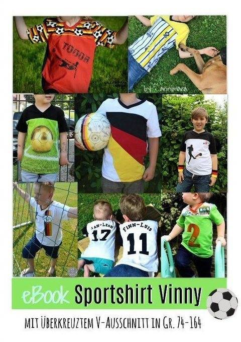 Ebook Sportshirt Vinny mit V-Ausschnitt, Trikot , WM