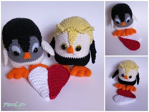 AMIGURUMI Mr. & Mrs. Ping mit Herz - Häkelanleitung