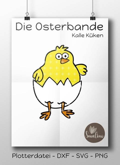 Die Osterbande Kalle Küken Plottervorlage 4-farbig DXF SVG PNG