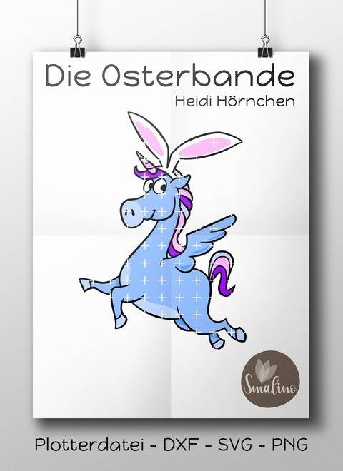 Die Osterbande Heidi Hörnchen Plottervorlage 7-farbig DXF SVG PNG