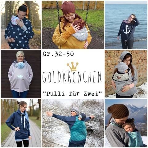 "Pulli für Zwei" / Tragepullover/ Oversized Hoodie Ebook Gr.32-50