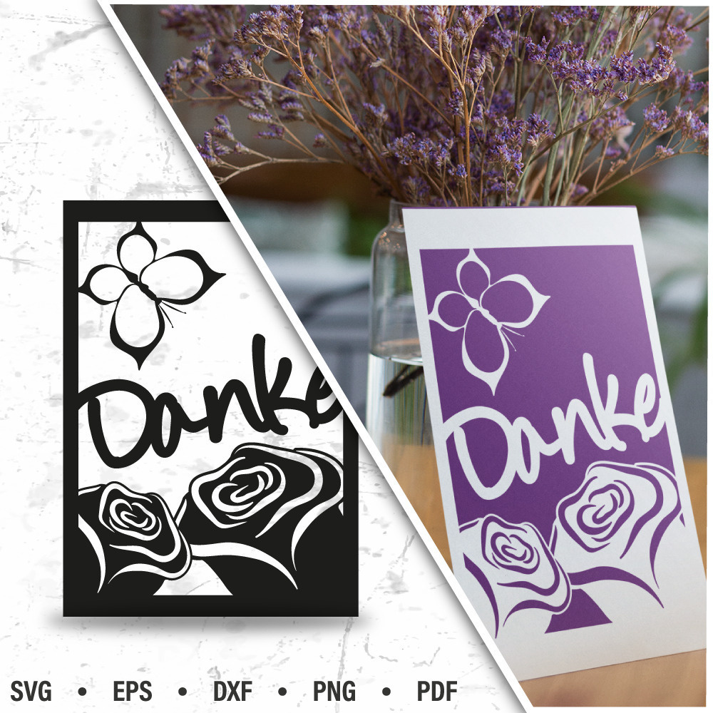 Danke Dass Ich Dich Kennenlernen Durfte Danke - Karte - Plotterdatei