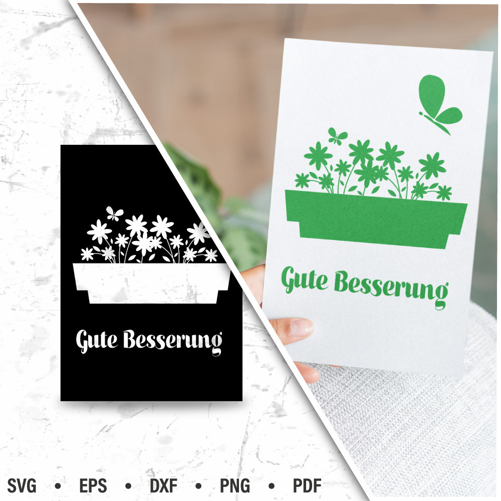Gute Besserung - Karte zum Plotten