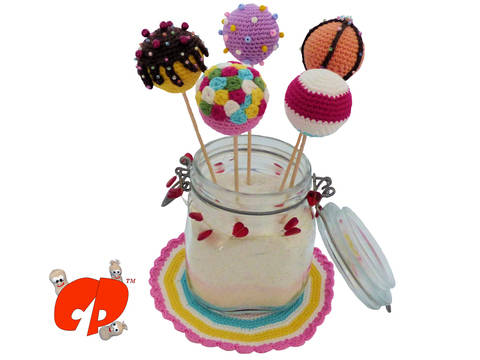 Häkelanleitung (066): Bunte Cake Pops