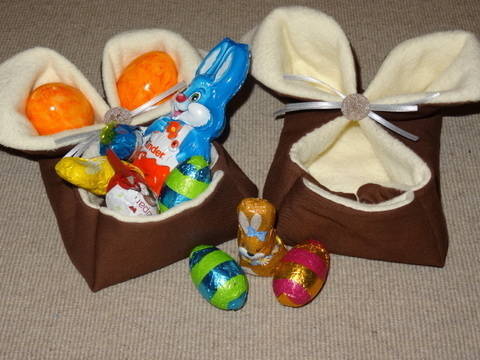 Eierkörbchen Osterkörbchen Hase nähen