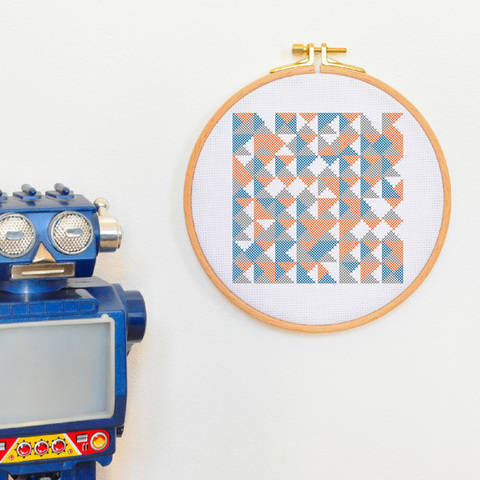 Geometrisches Kreuzstich Sitckmuster Stickvorlage TRIANGLES