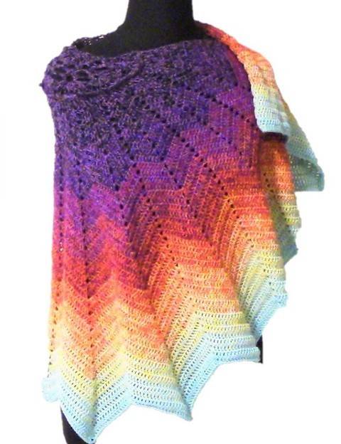 Châle au crochet - Cape « Lotus »