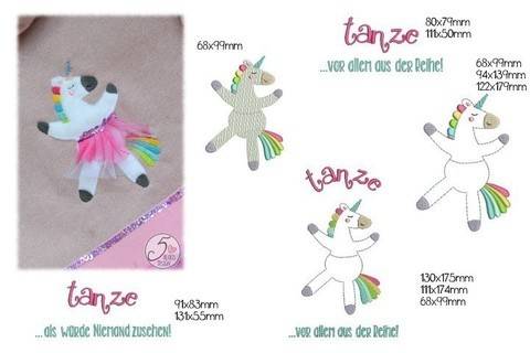 Stickdatei - zARTbesaitet - tanzendes Einhorn in PES