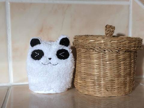 Panda-Waschlappen Stickdatei ♥ ITH 10x10