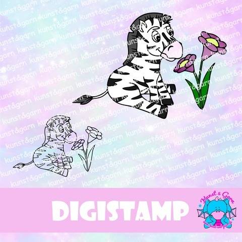 DigiStamp Zebra sitzend