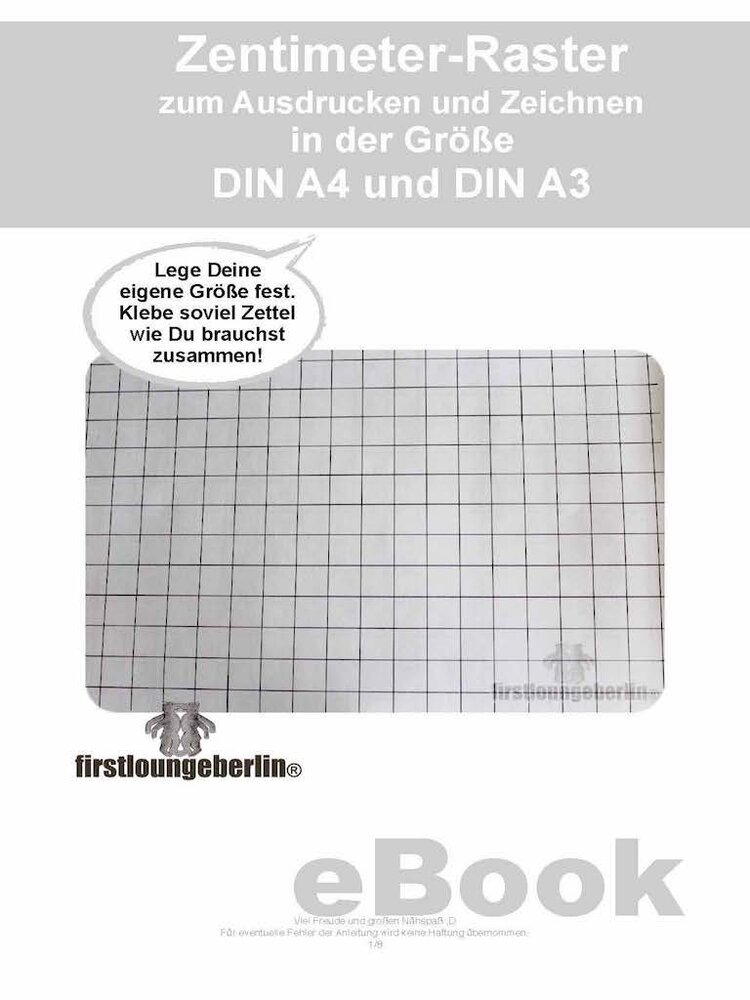Zentimeter-Raster DIN A4, DIN A3 Ausdrucken Zusammenkleben