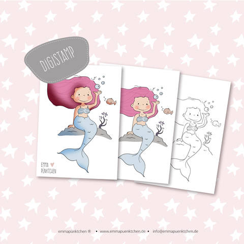 emmapünktchen ® – meermädchen DigiStamp