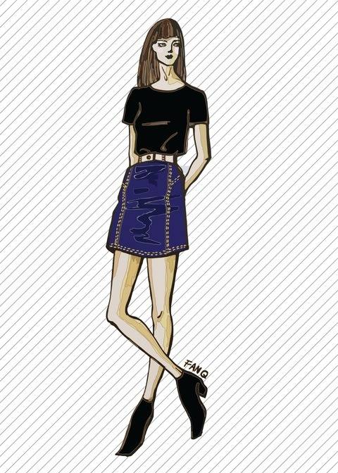 SK709 Jupe en jean - Patron de couture PDF