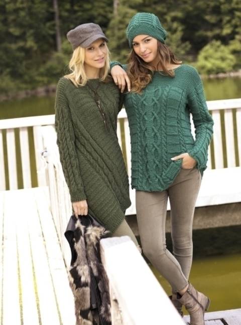 Pulli und Mütze in Petrol