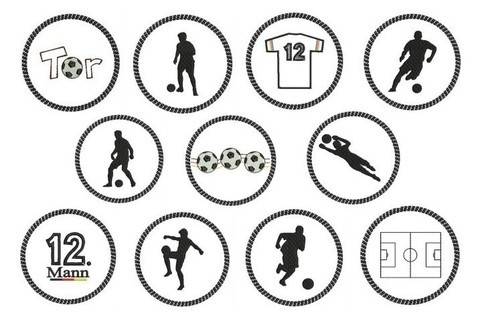 ITH Stickdatei Untersetzer - Fußball Silhouette - in PES