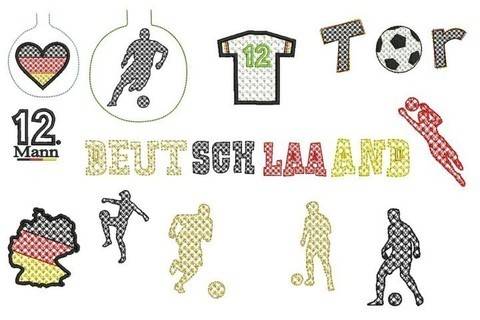 ITH Stickdatei Lichterketten Cover - Fußball Deutschland in PES
