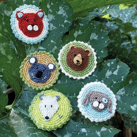 Schulranzen Patches zum kletten - Set aus 5 Häkelanleitungen (Tiere)