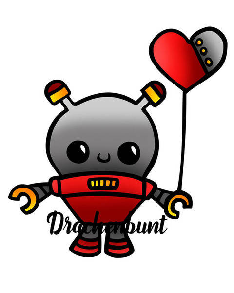 Plotterdatei Plott Roboter Baby Luftballon Jungen unisex
