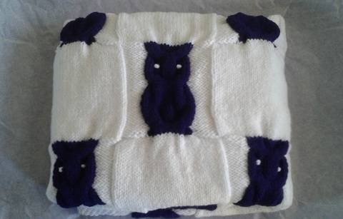Couverture Hiboux - tutoriel de tricot