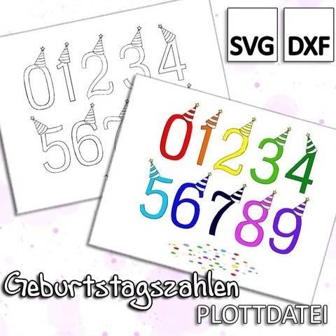 Deko Set "Geburtstagszahlen" - Plottdatei