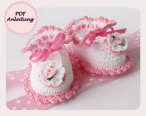 Häkelanleitung Babyschuhe "Wolke"