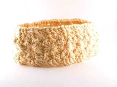 Häkelanleitung Stirnband "Jasmin", Blütenmuster