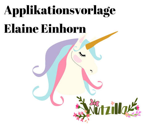 Einhorn Elaine Applikationsvorlage