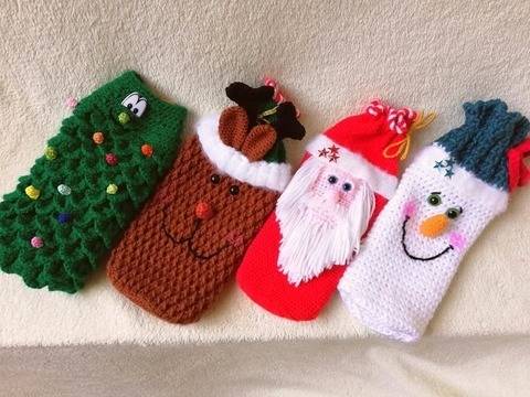 Niedliche Flaschenbezüge für Weihnachten