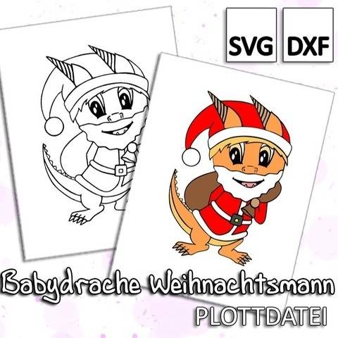 Babydrache Weihnachtsmann - Plottdatei