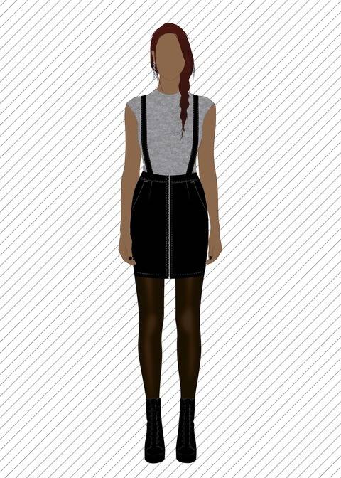 SK707 Skirt with braces - PDF sewing pattern