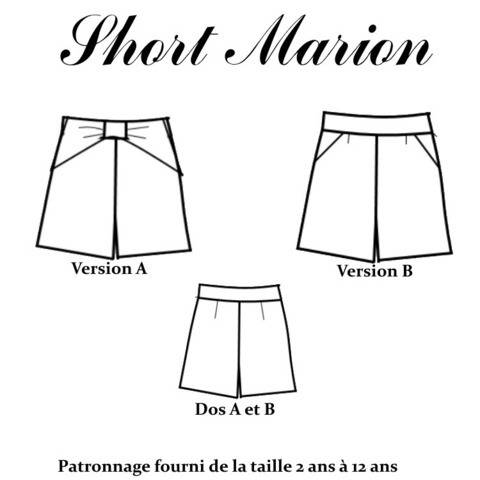Short Marion fillette 2 à 12 ans