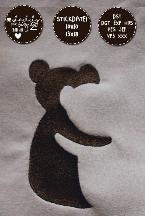 Schatten-Illusions-Stickdatei - TEDDYs - 10x10 18x13