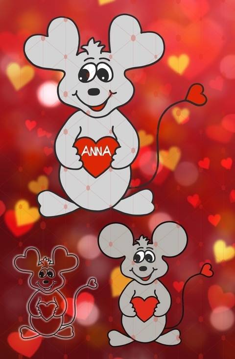 ASHIAS HERZMAUS <3 3 Farbig / 2 Farbig / 1 Farbig