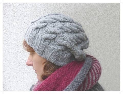 Strick-Beanie mit Zopfmuster, Strickanleitung