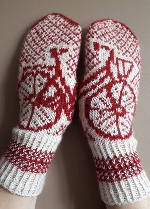 Moufles vélo - tutoriel de tricot