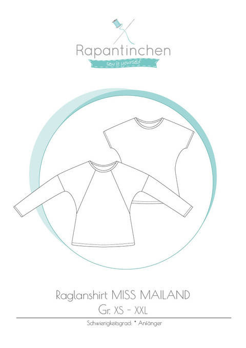 Ebook Raglanshirt MISS MAILAND mit Nähanleitung und Schnitt