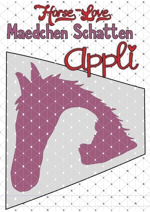 Horse Love - Reiten - Pferd Schatten Appli + BONUSDEKO