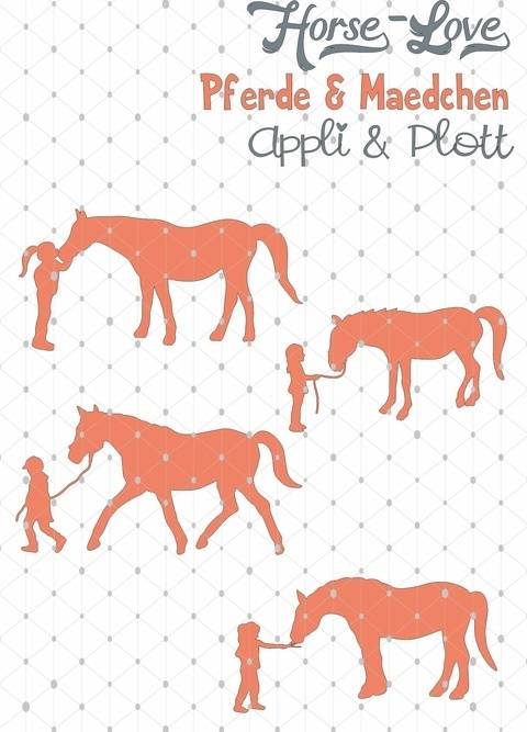 Horse Love Reiten Pferd 4 APPLI MOTIVE Mädchen + BONUSDEKO