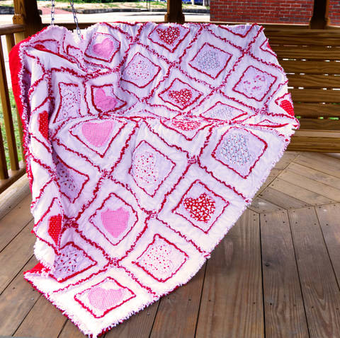 Valentine Hearts Rag Quilt Pattern