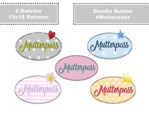 Doodle #Mutterpass Button für 13x18 Rahmen