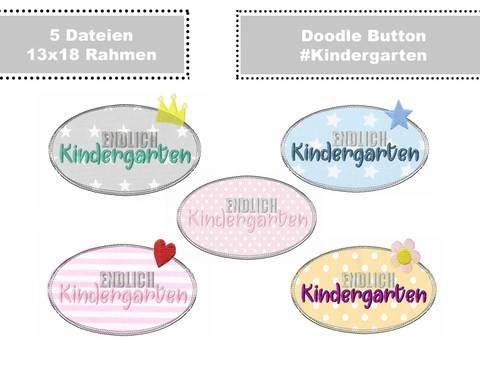 Doodle #EndlichKindergarten Button für 13x18 Rahmen